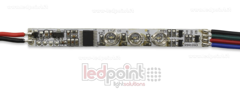 Variateur 3 boutons mini touch RGB avec fonction de mémoire 5/24V, 3chx1,5A SK-E3-C3