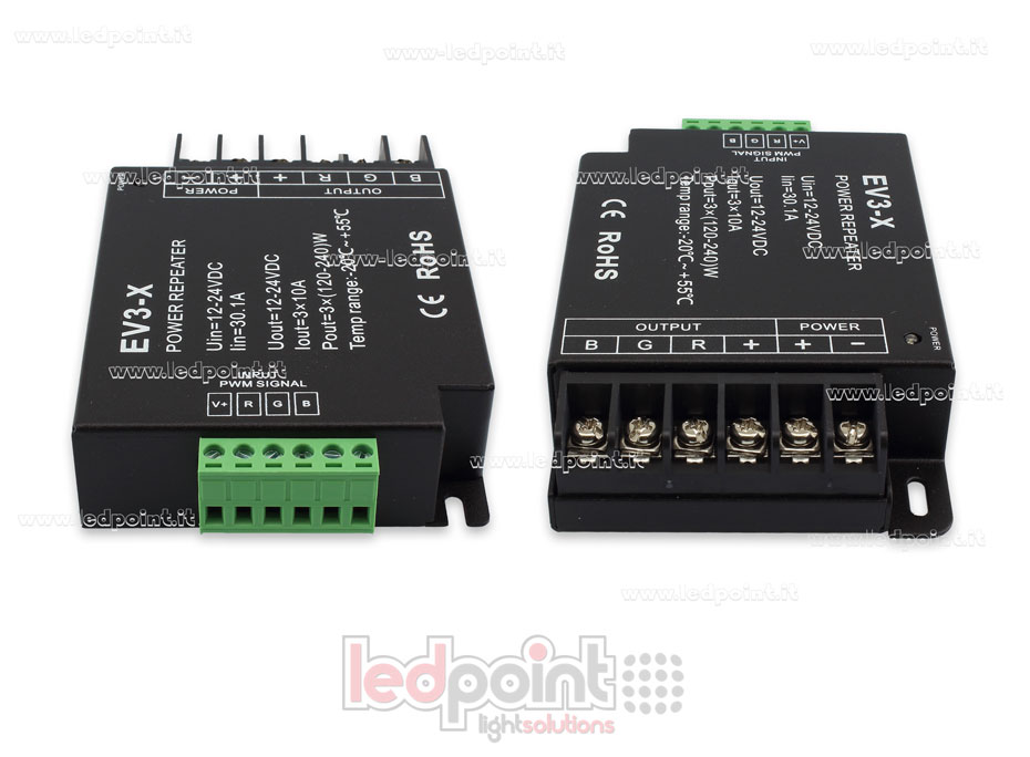 RGB amplificateur de signal 12-36V 30A (3 canaux de 10A) SK-EV3-X
