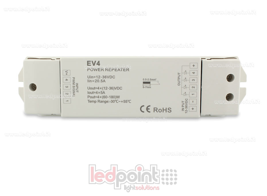 RGB amplificateur de signal 12-36V 20A (4 canaux de 6A) SK-EV4