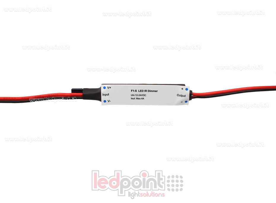 Récepteur variateur mini IR monochromatique avec télécommande 12/24V, 1ch 4A/CH SK-F1-S