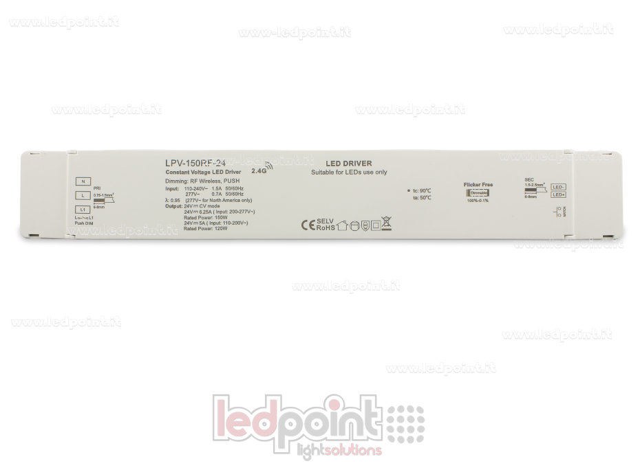 Transformateur 150W 24V  Wireless, push dim SK-LPV-150RF-24