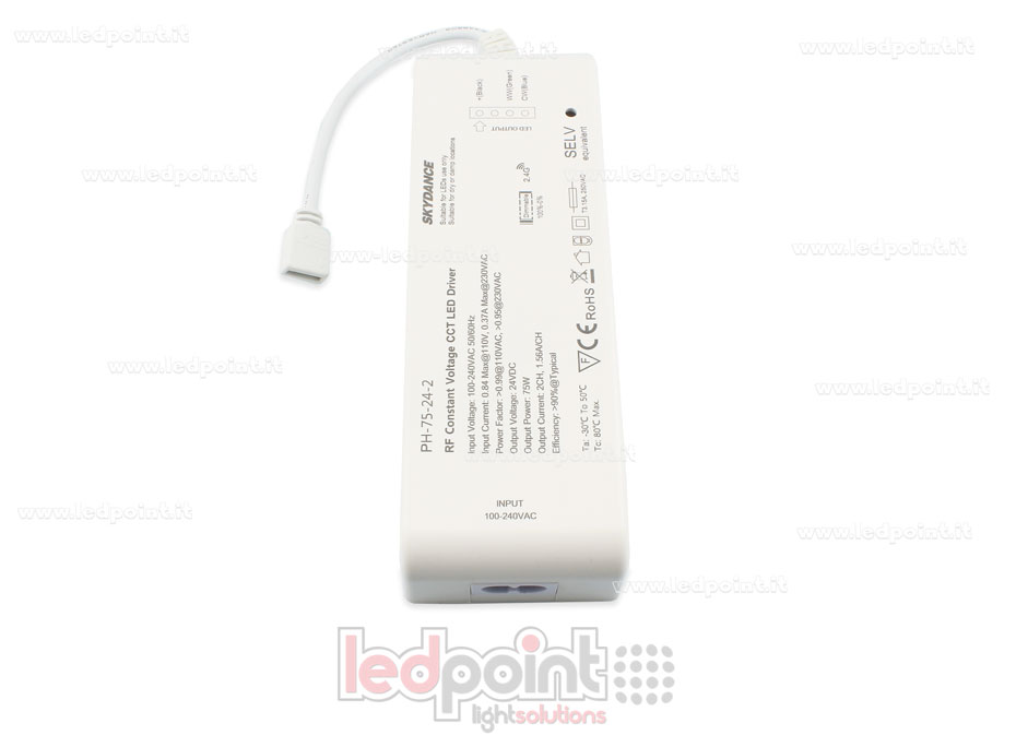 Transformateur 75W 24V, 2 canaux, Wireless SkyDance SK-PH-75-24-2