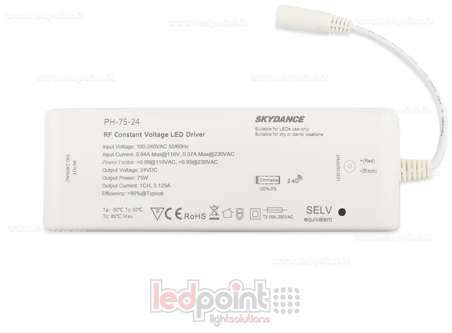 Transformateur 75W 24V, 1 canal, Wireless SkyDance SK-PH-75-24