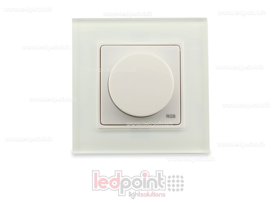 Télécommande murale en verre 86x86mm RGB 1 zone avec roulant RF2.4G SK-PK3(G)