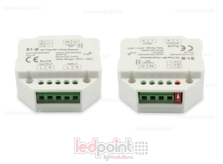 Kit télécommande + contrôleur monocouleur avec bouton triac 100/230V, RF 2.4G SK-S1-B+R1