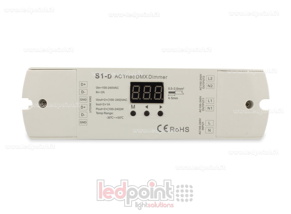 Triac AC DMX512 décodeur, 2 canaux 1A chacun SK-S1-D