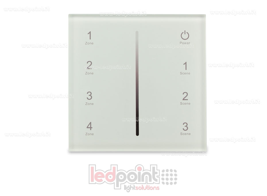 Master DMX et télécommande murale 86x86mm monocouleur 4 zones 3 scenes RF2.4G SK-T11-1