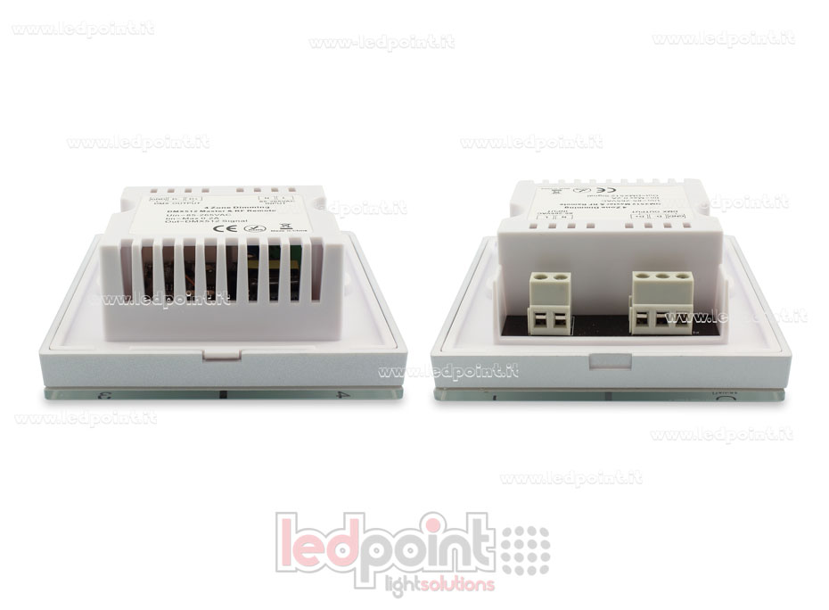 Master DMX et télécommande murale 86x86mm monocouleur 4 zones 3 scenes RF2.4G SK-T11-1