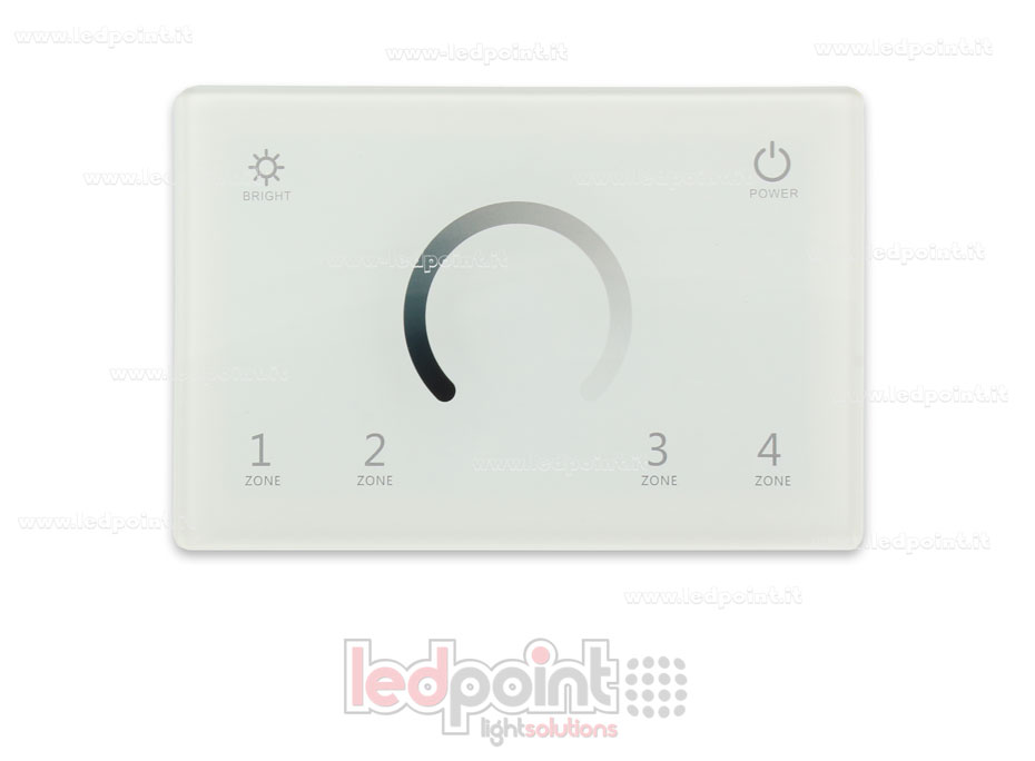 Maître DMX et télécommande monochromatique RF murale, blanche, 4 zones, 120x80mm par boîte 503 SK-T11(IT)-W