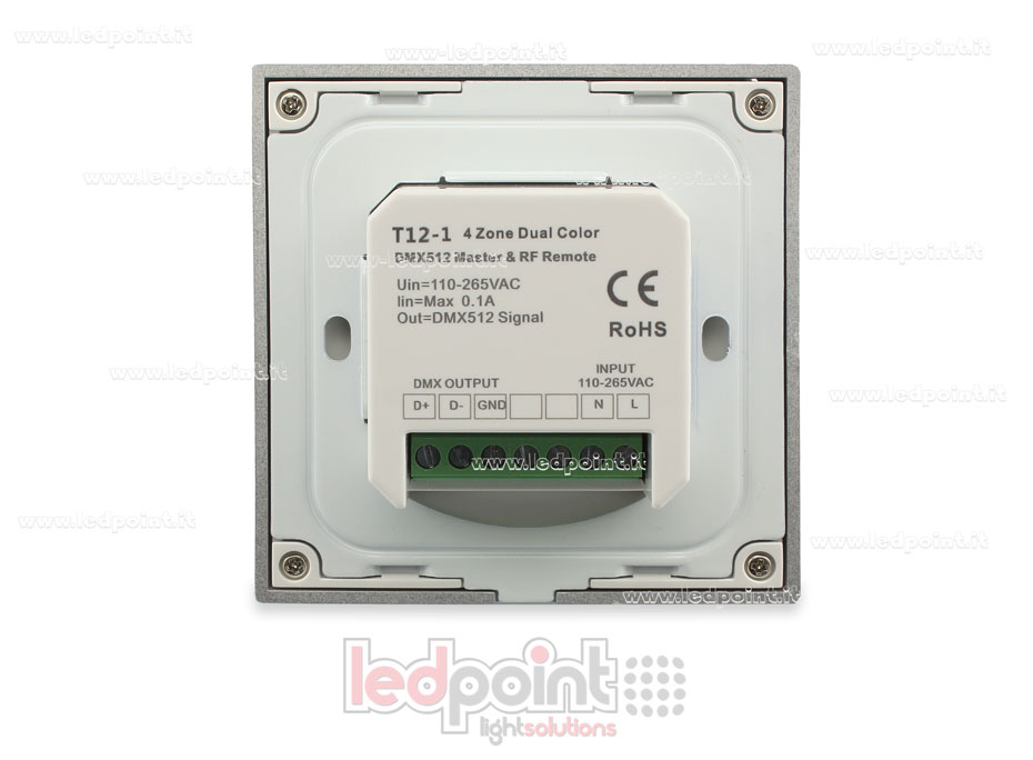 Master DMX et télécommande CCT pour boîte murale, 86x86mm, 4 zone 3 scene, RF2.4G SK-T12-1