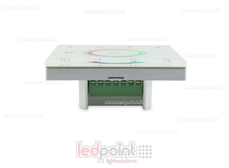 Télécommande maître RGB+CCT 4 zones blanc murale RF2.4G + DMX512 SK-T15-W