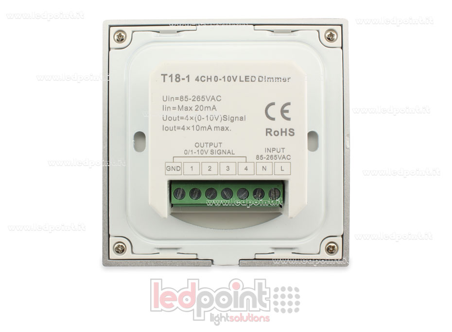 Télécommande murale dimmer 0-10V 4 zones RF2.4G SK-T18-1