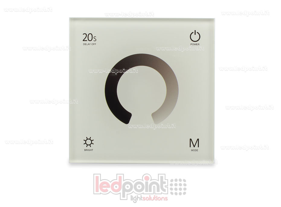 Contrôleur et télécommande murale blanc monocouleur touch 4CH*3A 12-24VDC RF2.4G SK-T1