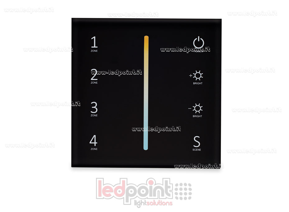 Télécommande murale CCT, pile, noire, 4 zones RF2.4G SK-T22-B