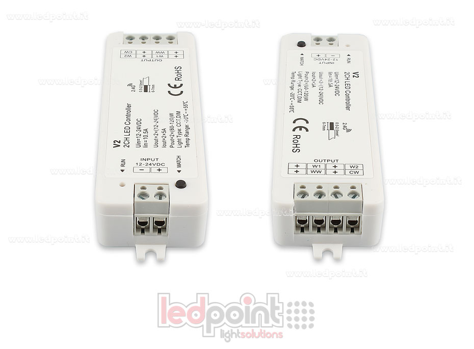 Variateur CCT 12-24V, 2ch*5A, RF 2.4G SK-V2