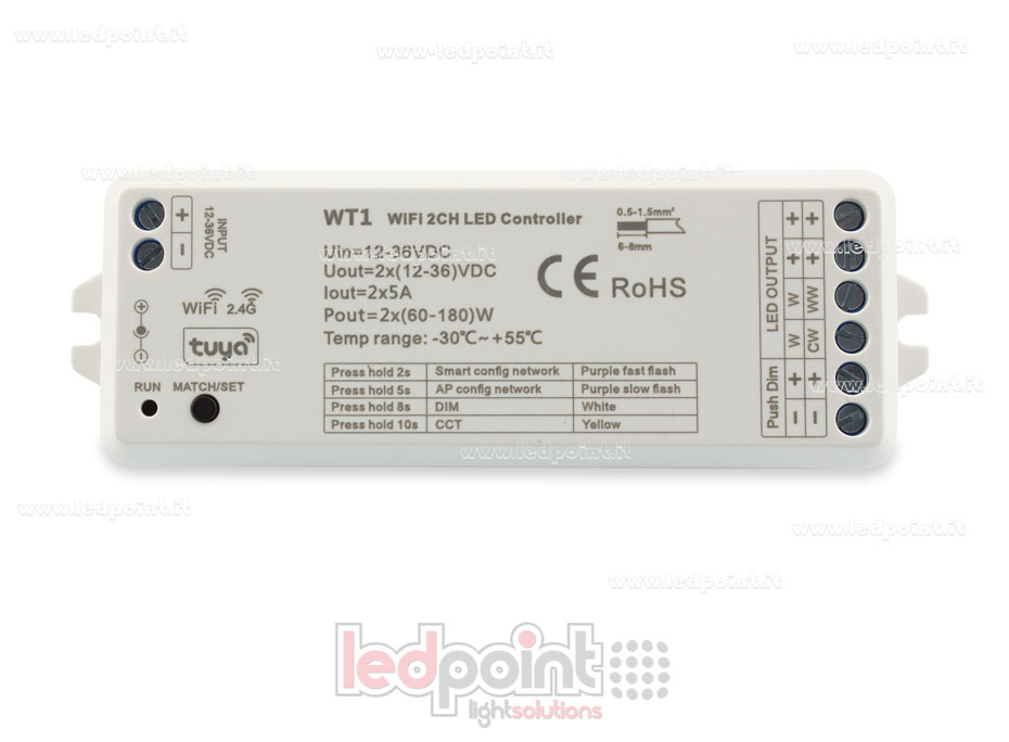 Contrôleur wifi et RF 2.4G, CCT et monochromatique SK-WT1